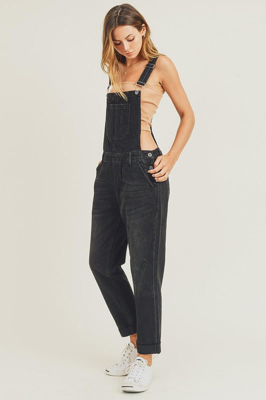 Relaxed Fit Overall Jeans - Black