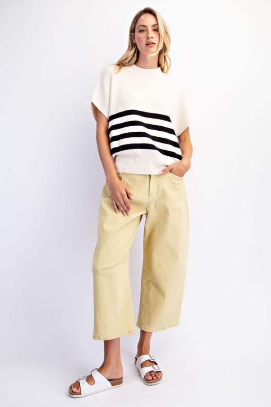 Sleeveless Sweater Knit Stripes