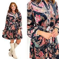 Velvet Floral Tie Dress