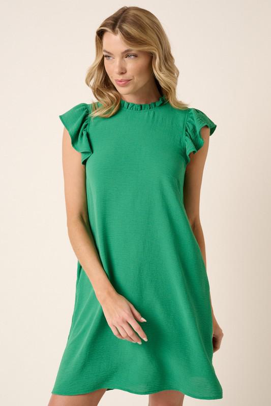 Ruffle Sleeve Mini Dress