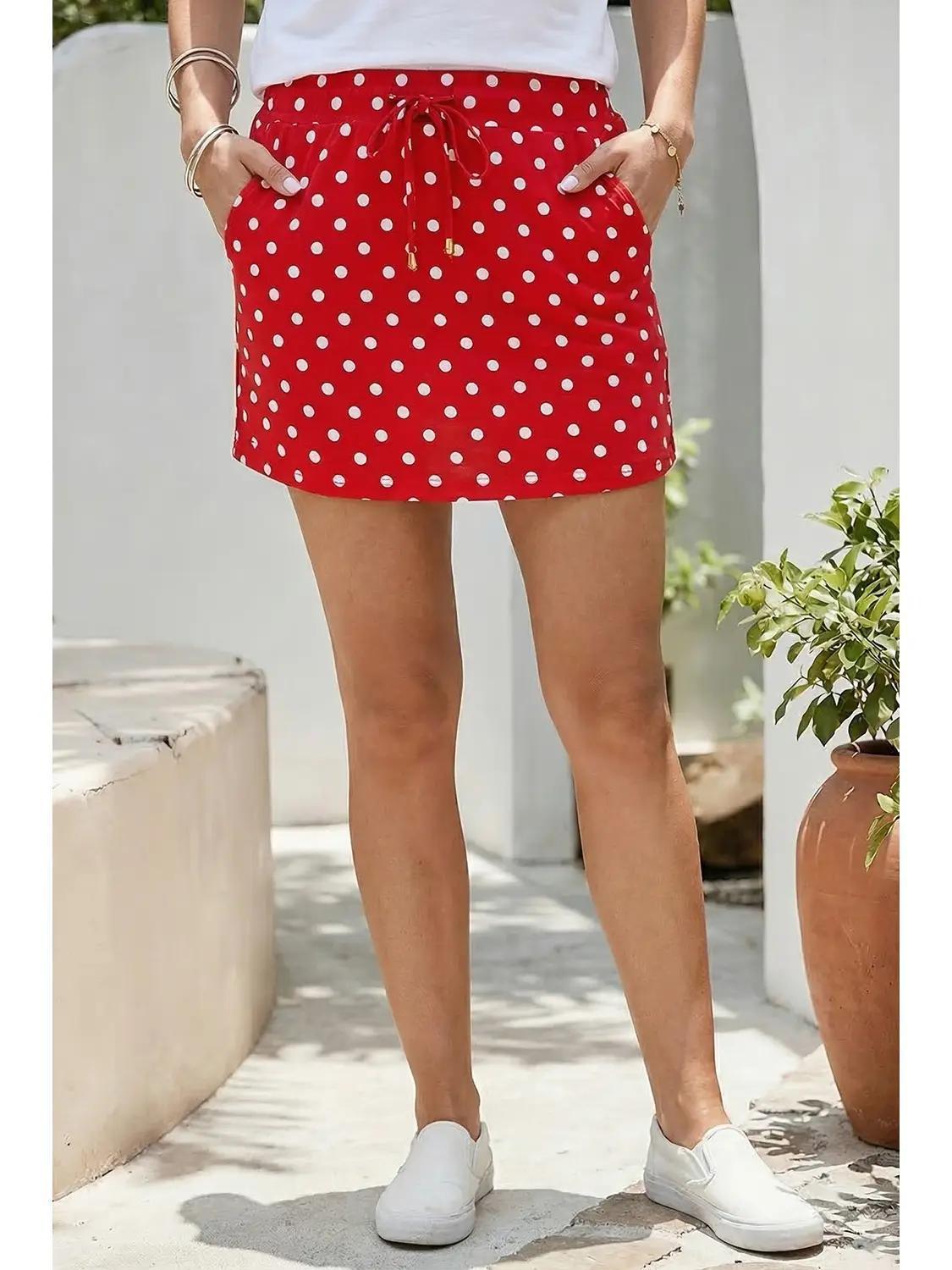 Polka Dot High Waist Shift Skort