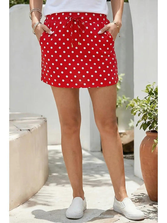 Polka Dot High Waist Shift Skort