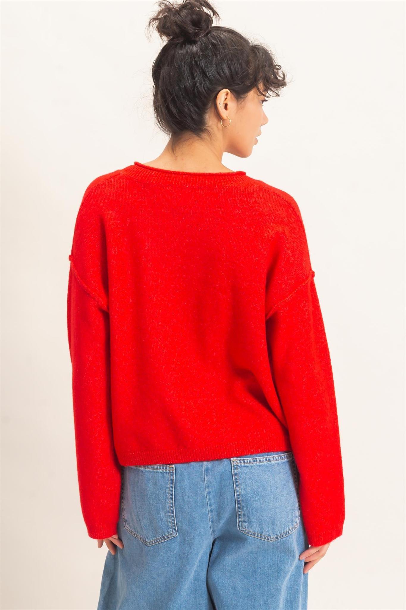 Crew Neck Loose Fit Cardigan