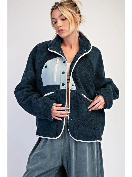 Sherpa Button Up Jacket