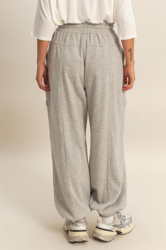 Ruffle Waist Burnout Jogger Pants