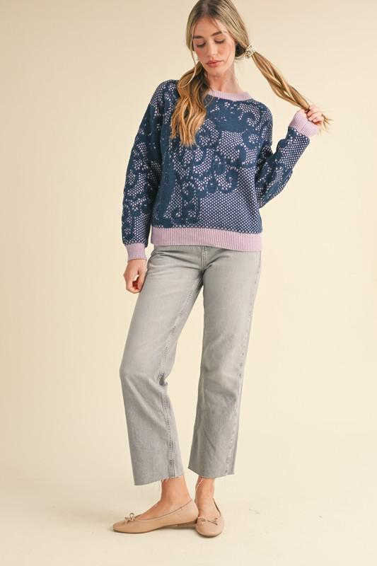 Lace Knit Pattern Sweater