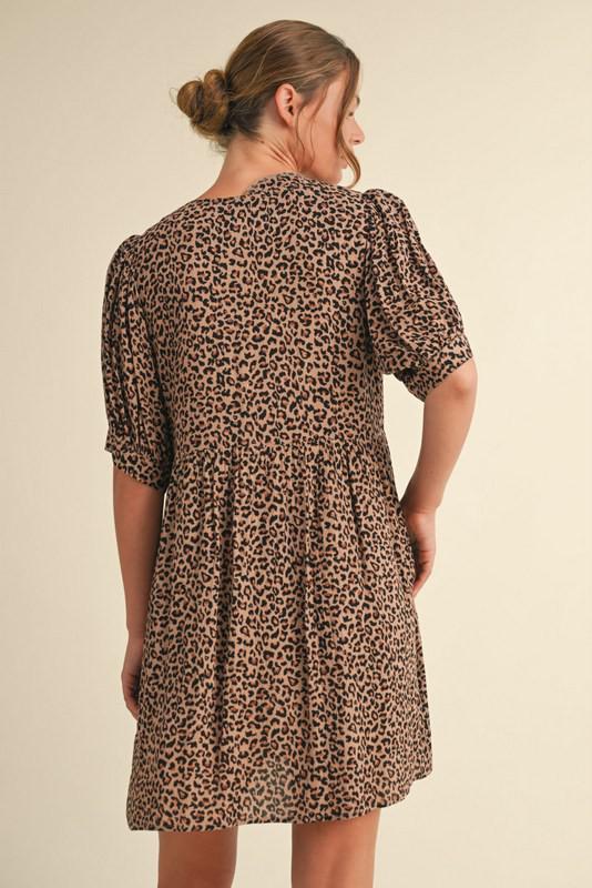 Leopard Printed Tie String Dress