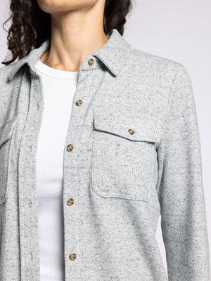 Cassian Button Up- Marled Gray