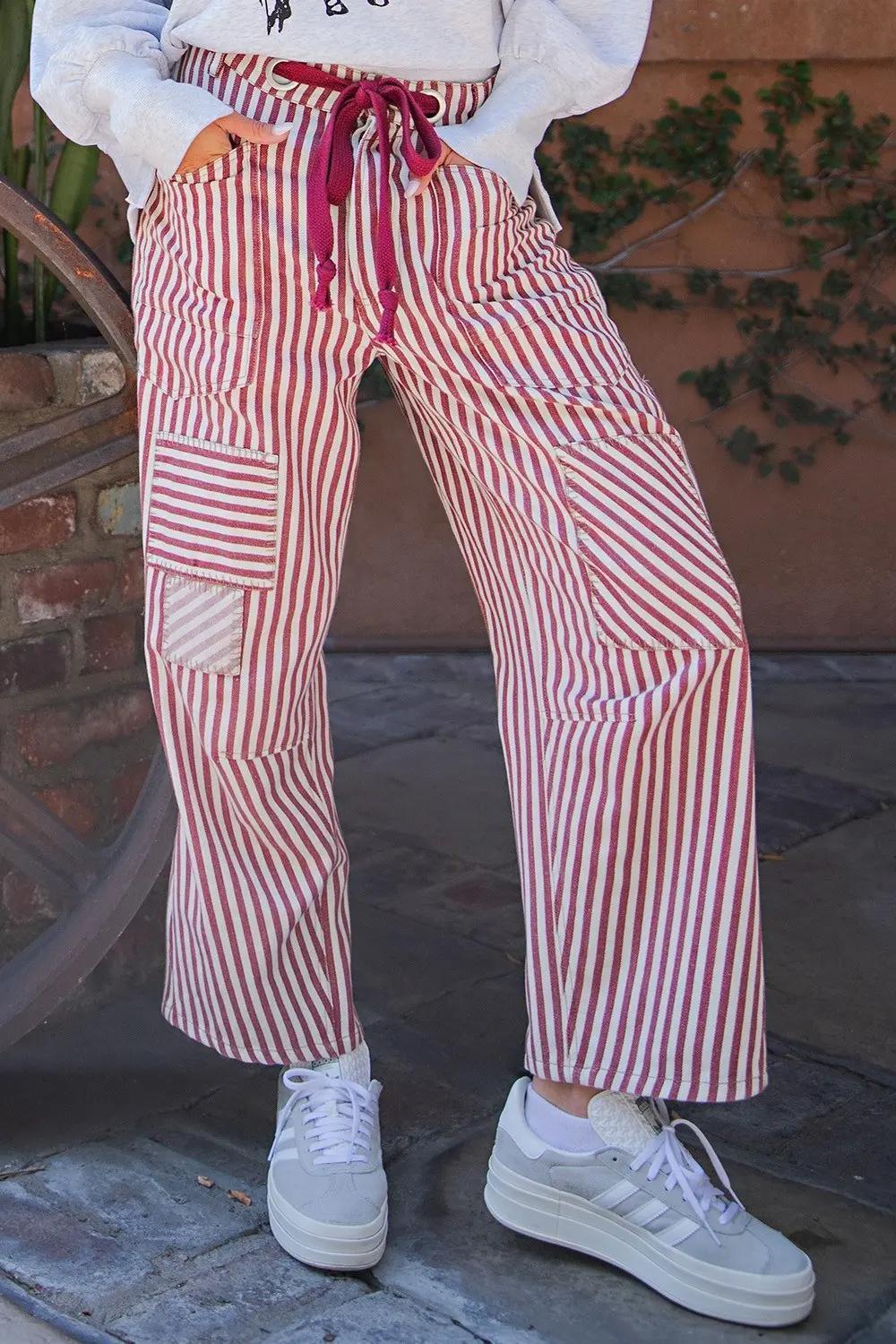 Stripe Drawstring Pants