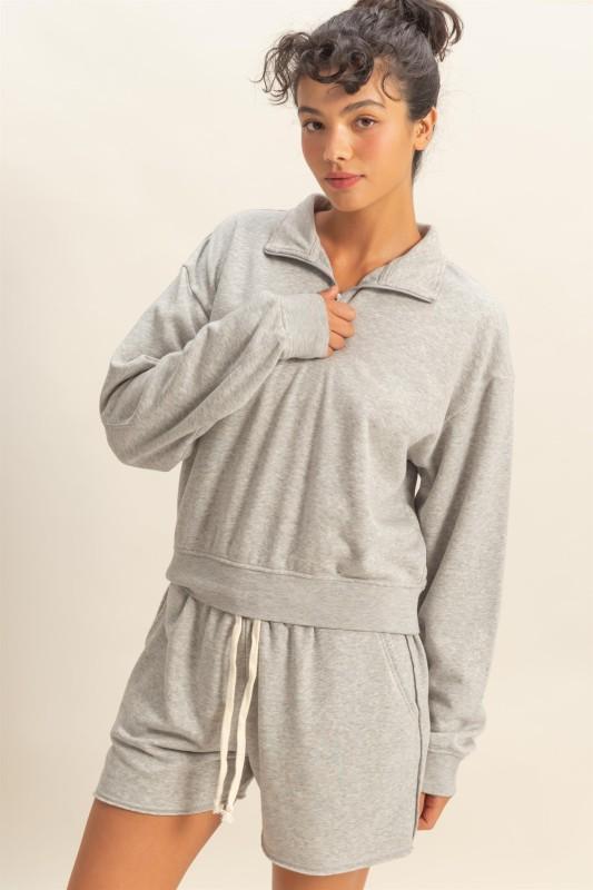 Half-zip Burnout French Terry Pullover