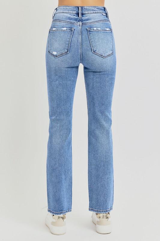 Risen High Rise Ankle Straight Jeans