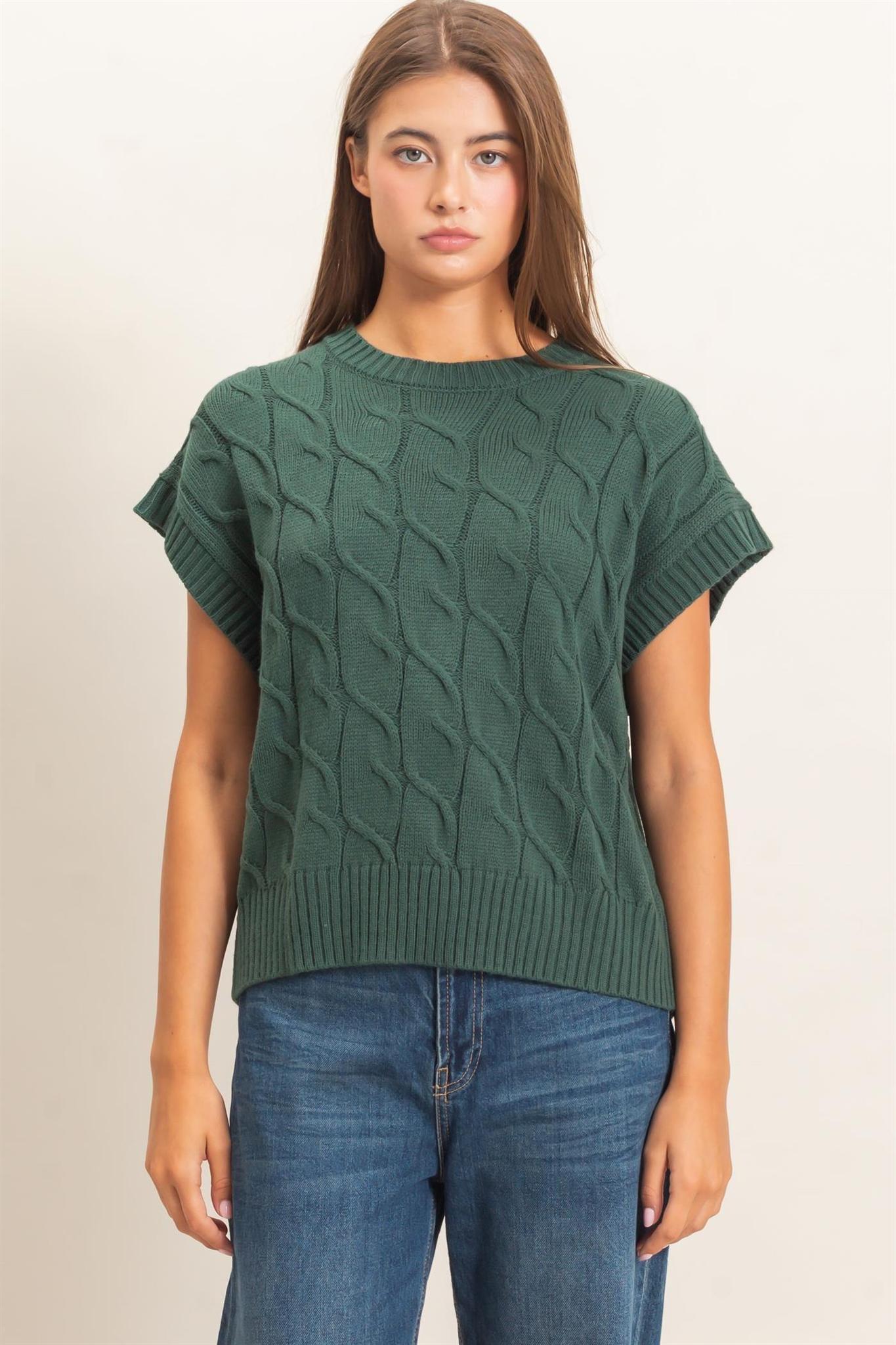 Cable Cap Sleeve Sweater