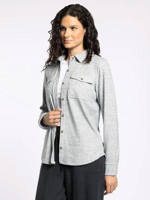 Cassian Button Up- Marled Gray