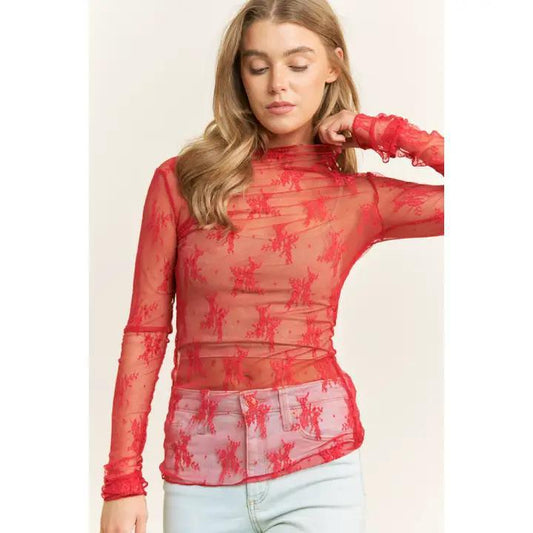Red Mesh Longsleeve