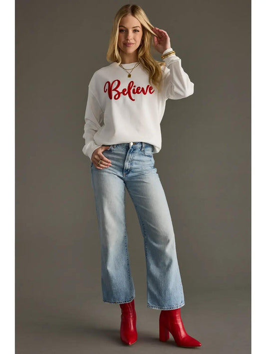 White Believe Sweatshirt