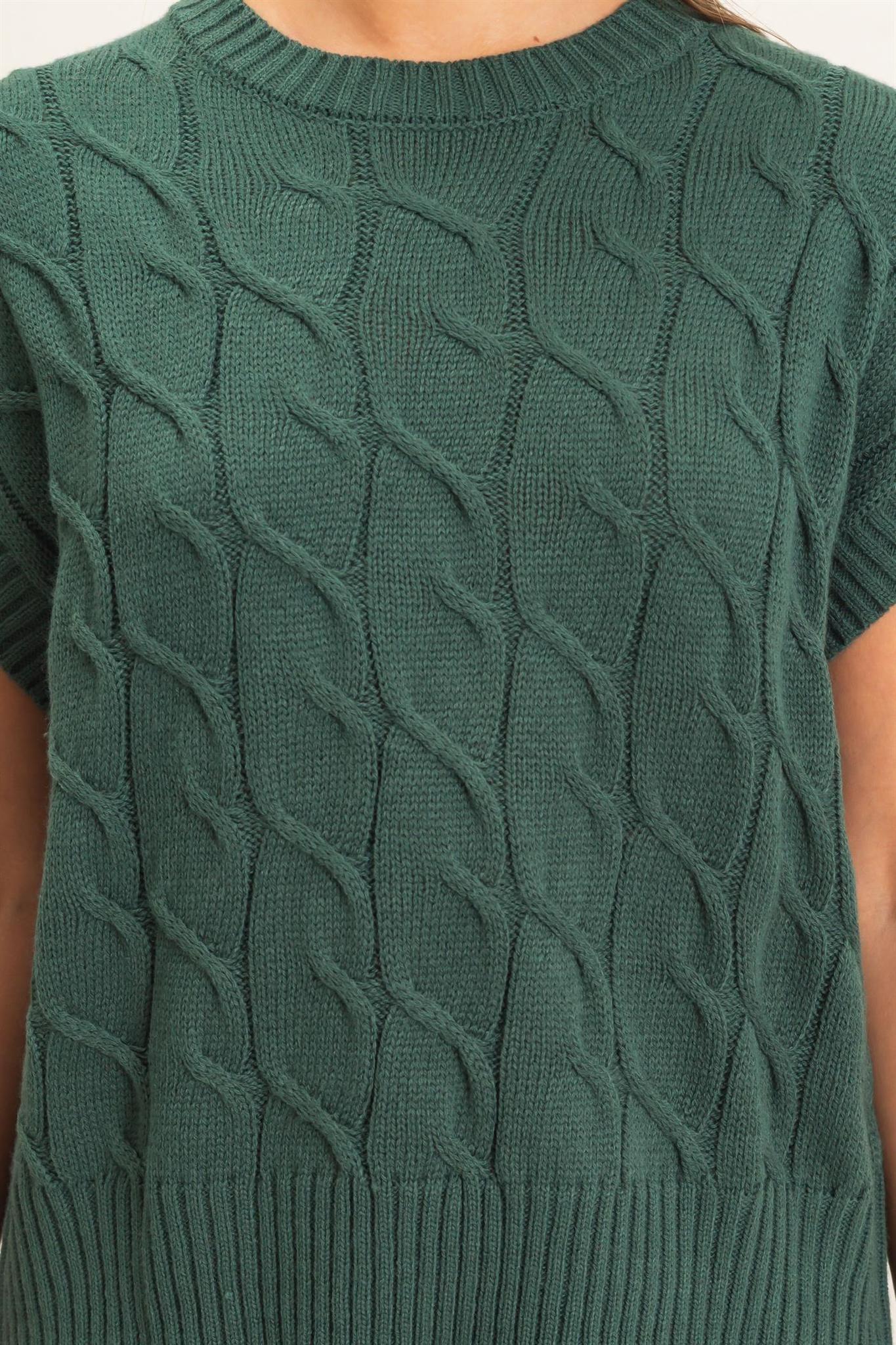 Cable Cap Sleeve Sweater