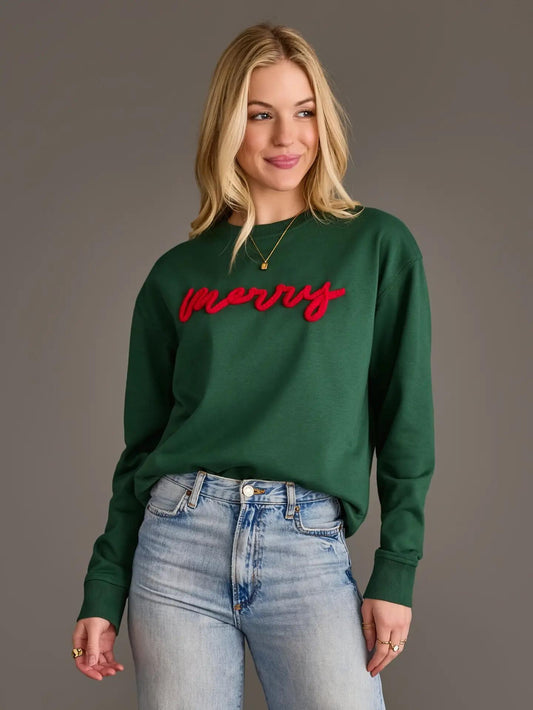 Merry Embroidery Sweatshirt