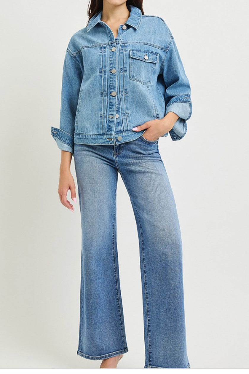 Risen Pintucked Denim Jacket