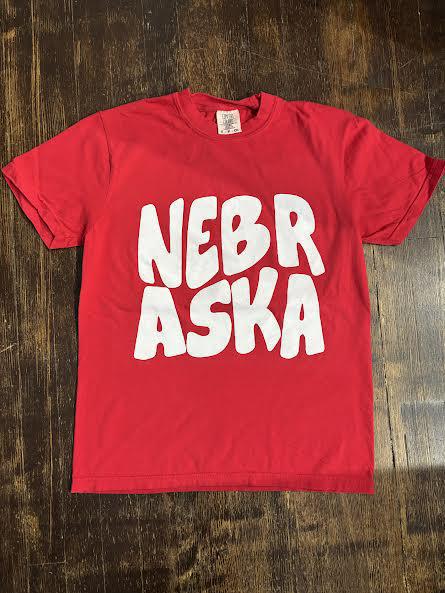 Red Comfort Color Nebraska Tee