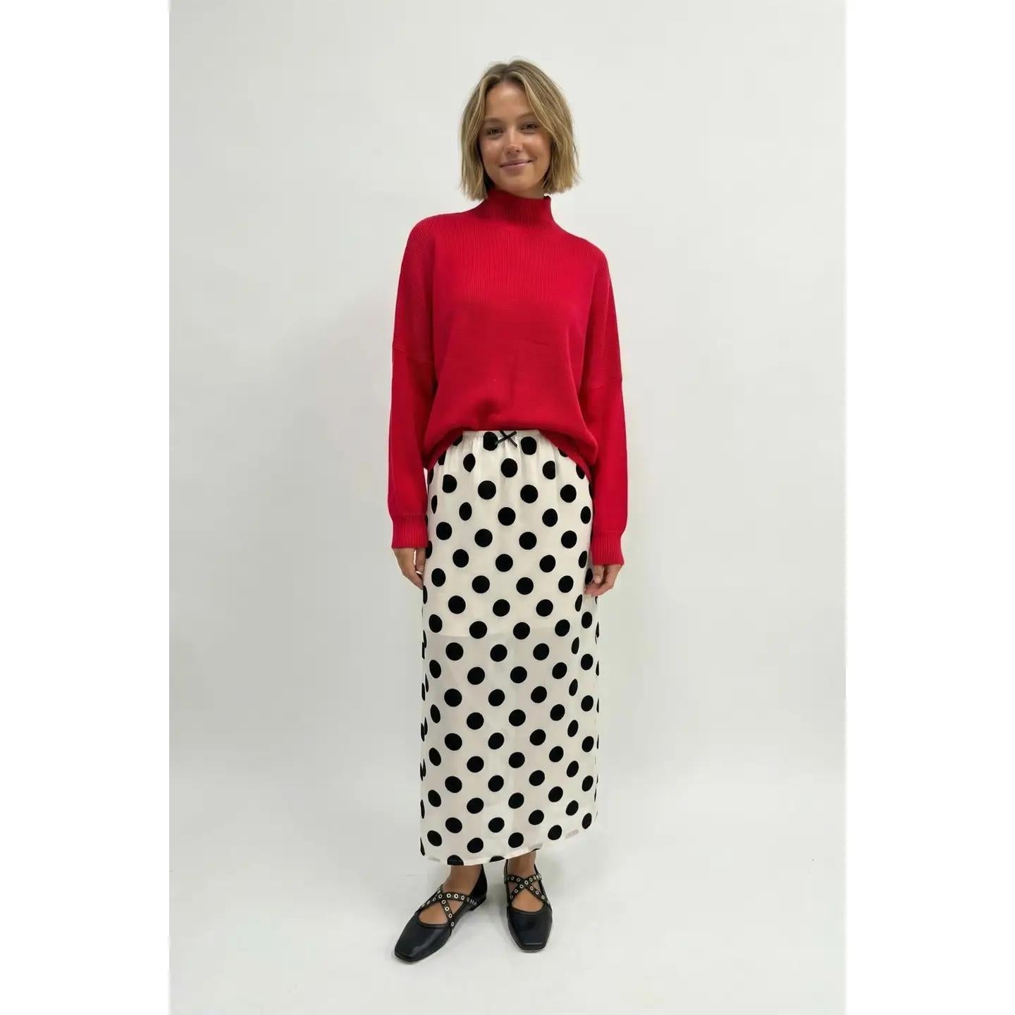 Velvet Polka Dot Skirt