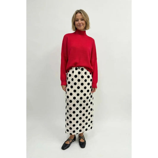 Velvet Polka Dot Skirt