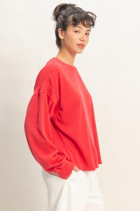 Oversized Cross Detail Open Back Sweatshirt