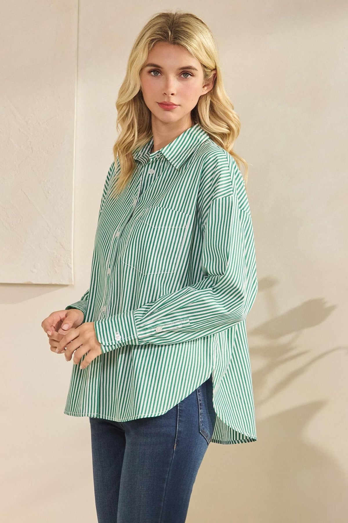 Red Stripe BoyfriendButton Down