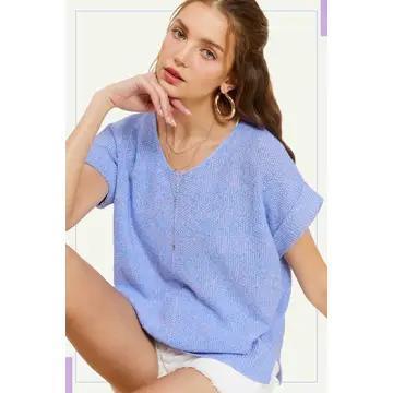 Lightweight Loose Fit Textured Pullover Sweater