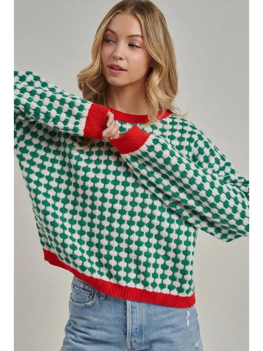 Holiday Geometric Textured Sweater