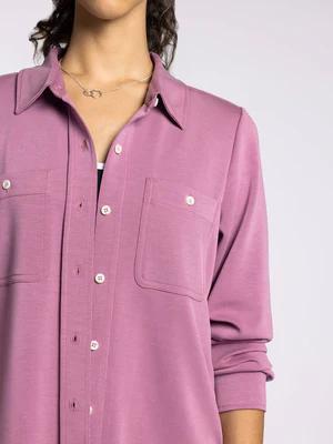 Mildred Scuba  Soft Button Up-Vintage Rosee