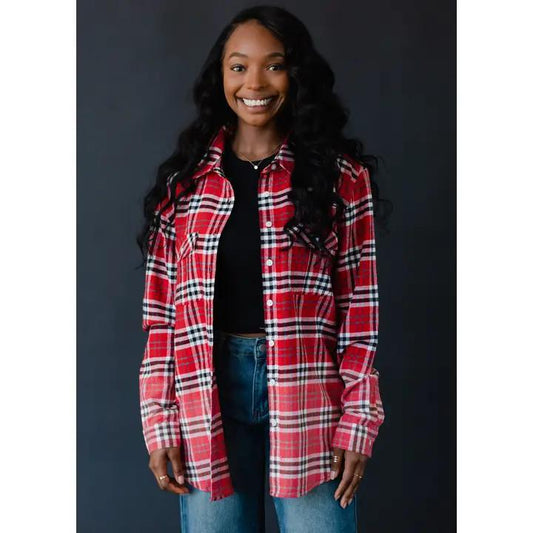 Red, White & Black Plaid Flannel