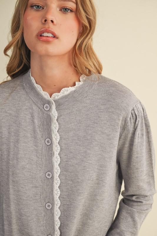 Lace Trim Cardigan