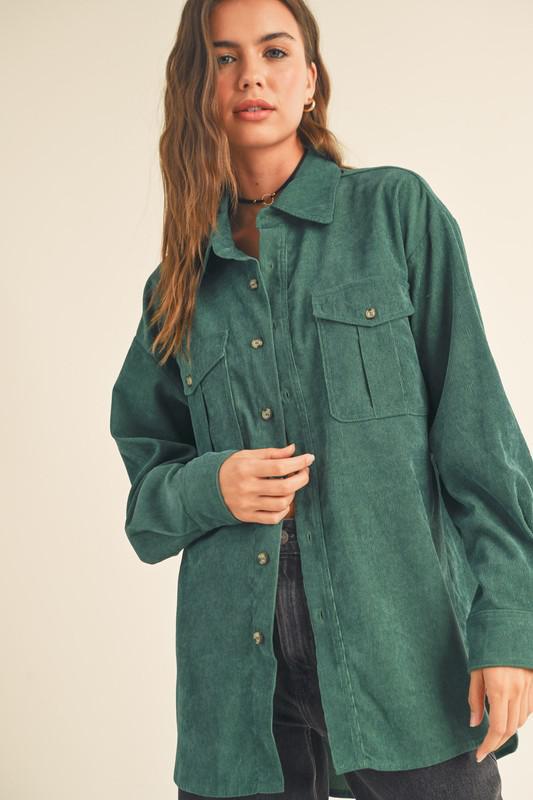 Corduroy Over Sized Silhouette Shirt