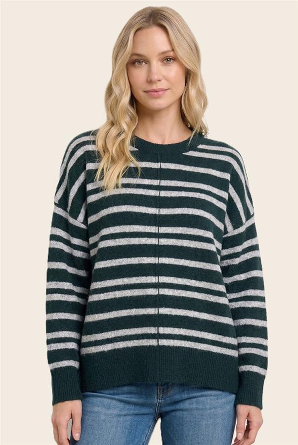 Double Stripe Crewneck Sweater