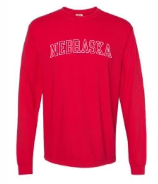 Red Comfort Color L/S Nebraska