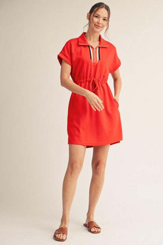 Drawstring Waist Casual Dress
