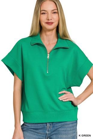 Scuba High Neck Half Zip Short Sleeve Pullover