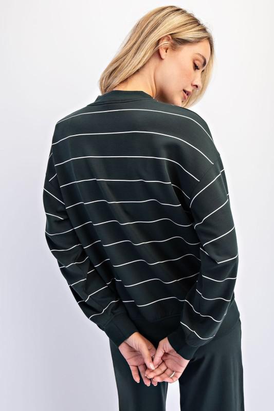 Modal Scuba Stripe Crew Neck Top
