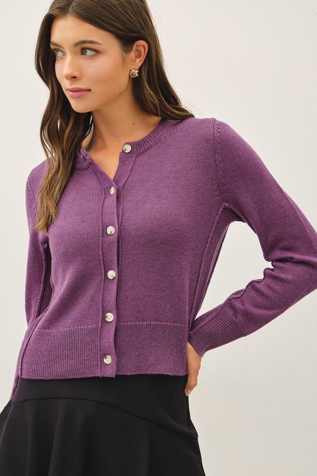 Wool Blended Classic Cut Button Up Cardigan