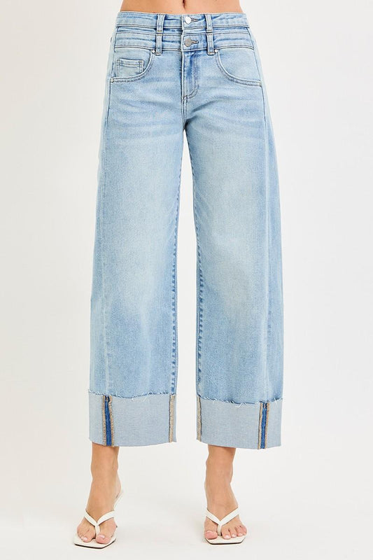 Risen Slouch Double Waisteband Cuffed Jeans