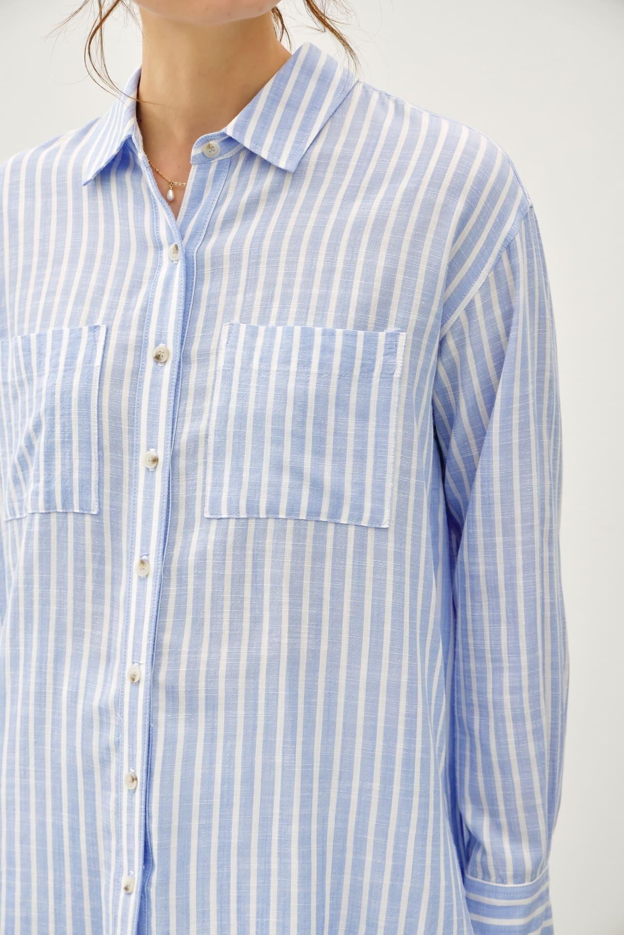Chambray Striped Button Up