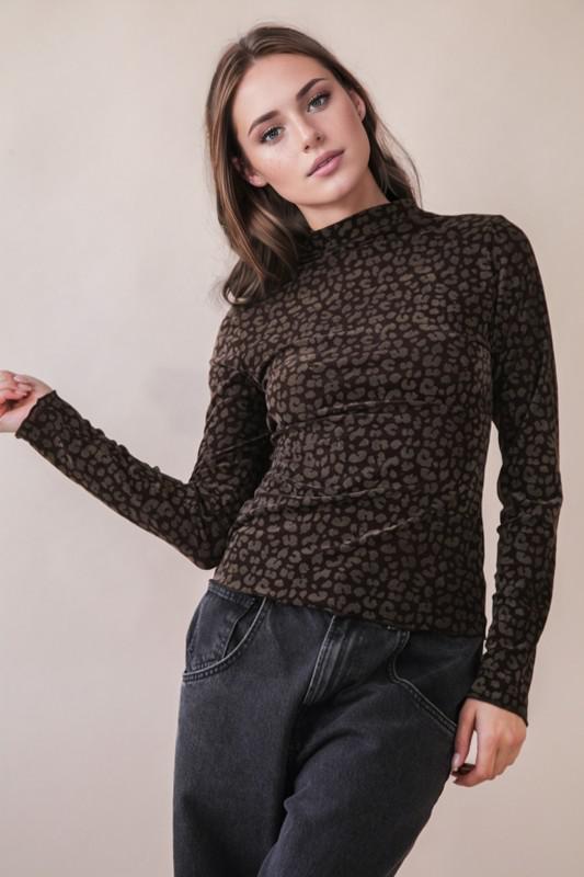 Leopard Velvet Fitted Top