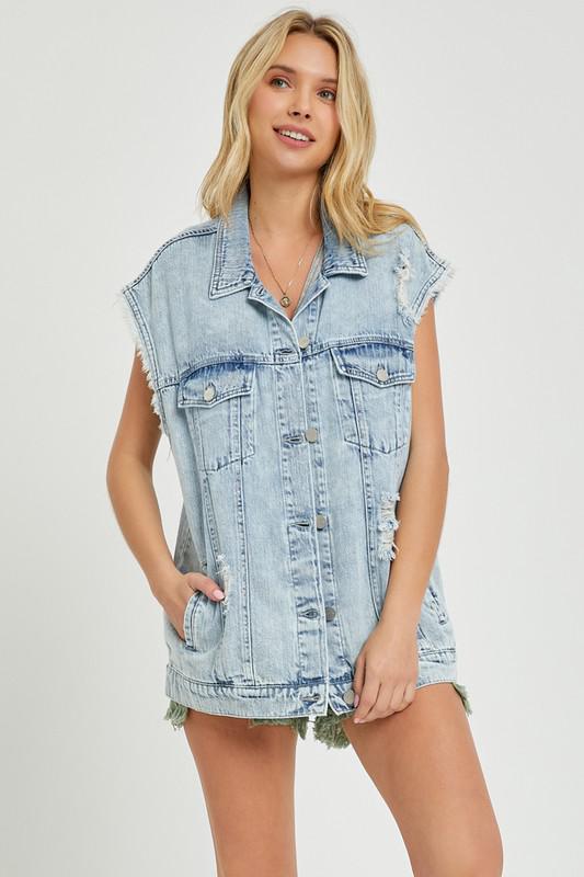 Oversized Denim Vest