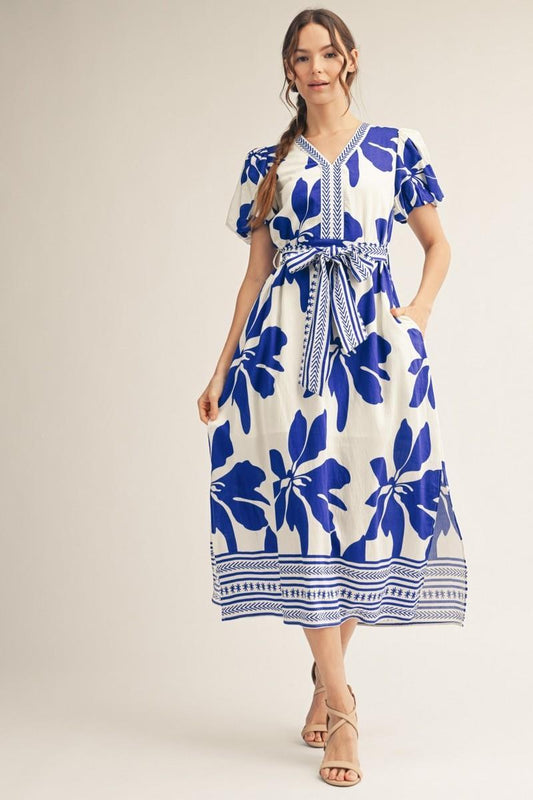 Tropical Floral Midi Dress