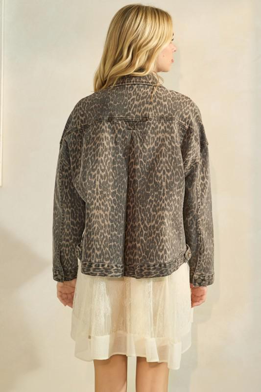 Leopard Denim Jacket