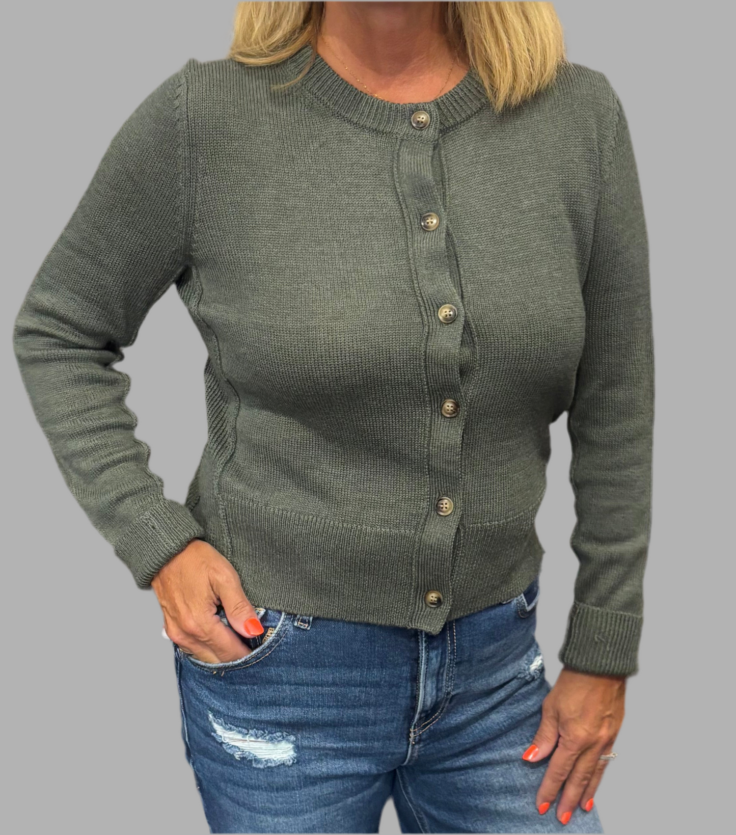 Classic Cut Button Up Cardigan