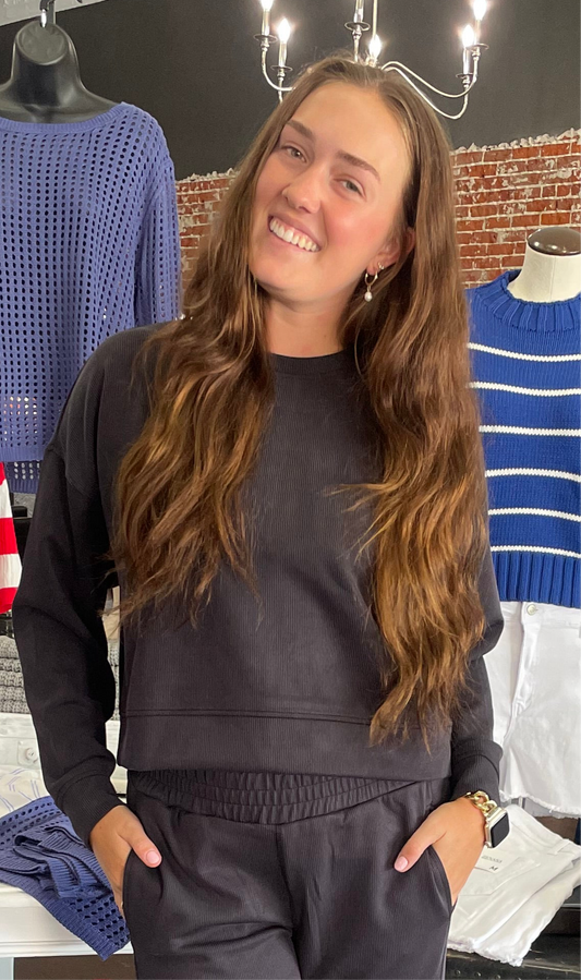 Luxe Sand Wash Rib Long Sleeve