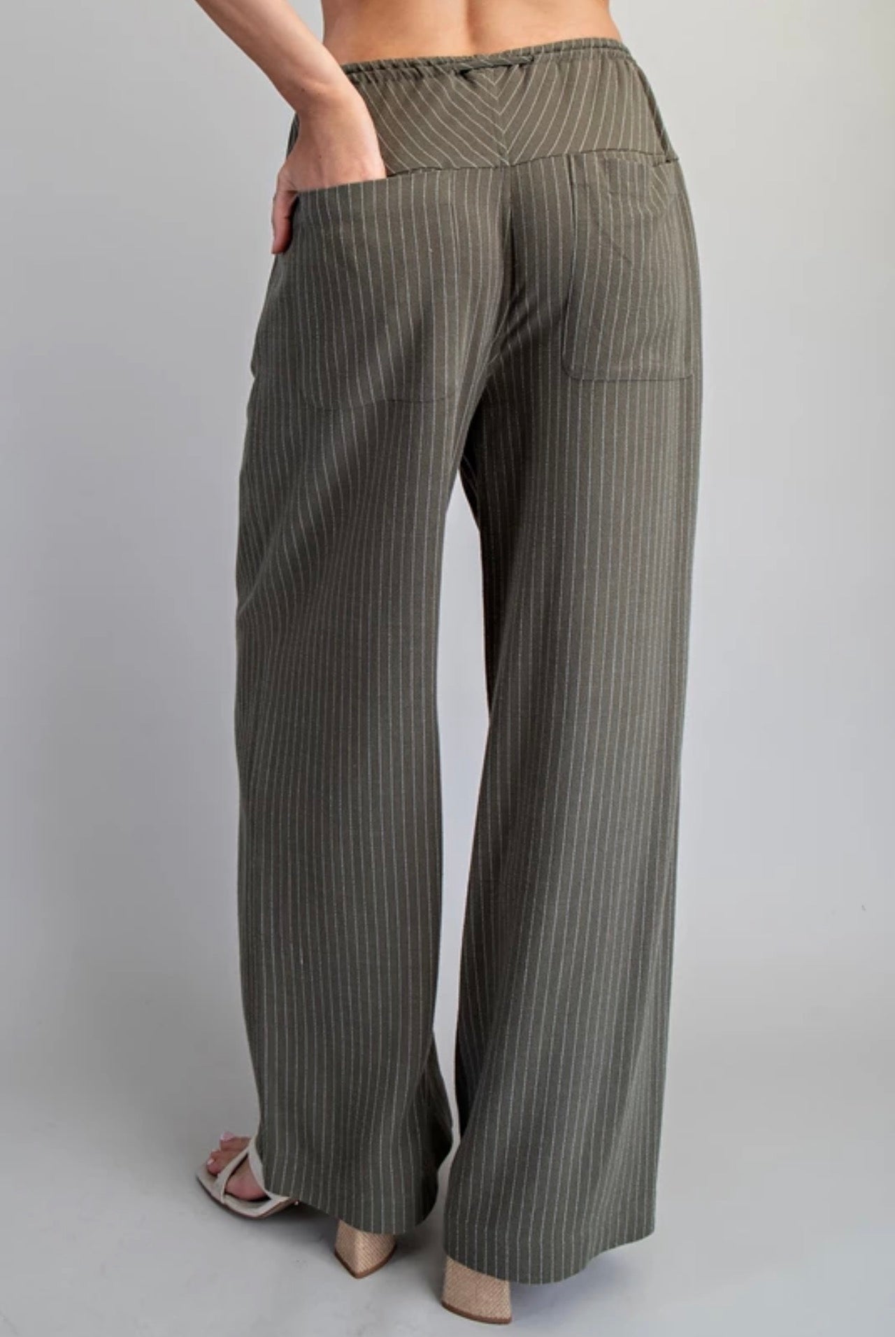 Stripe Linen Drawstring Pants