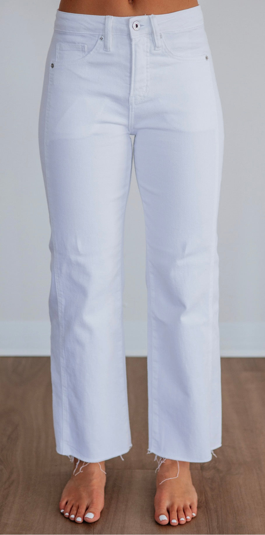 Mica White Ankle Crop