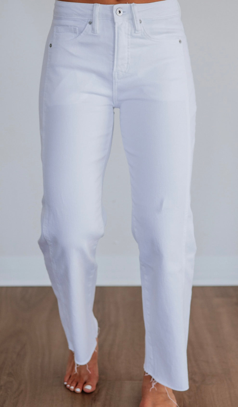 Mica White Ankle Crop